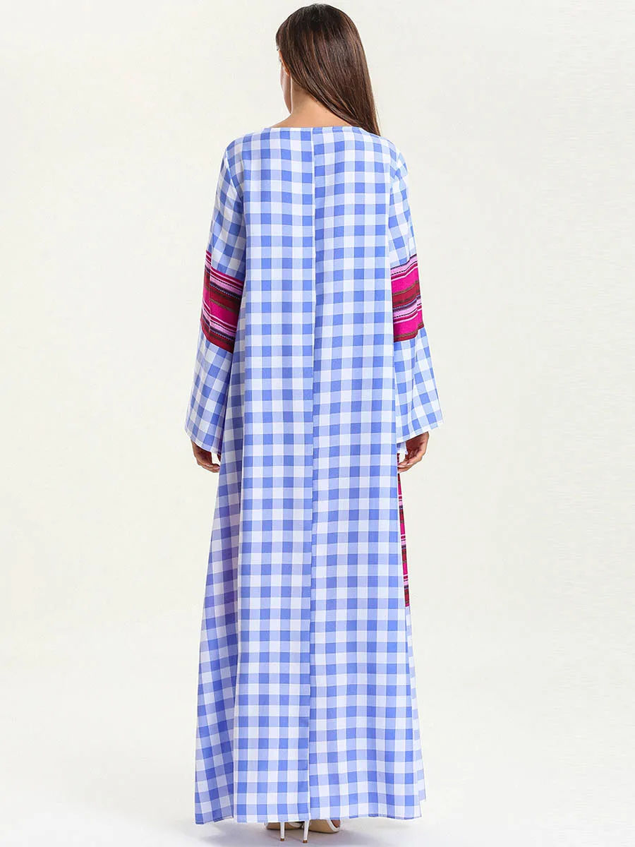 Элегантный мусульманские печати Абаи Flare рукав «летучая мышь» Макси платье свободное кимоно длинные халаты Jubah Рамадан Ближний Восток Eid