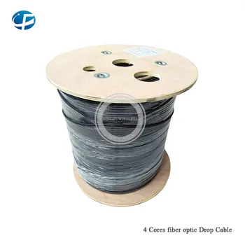 

Cheap 2000m/roll 4 core outdoor FTTH fiber optic Drop Wire Cable LSZH sheath single-mode G657A FTTH outdoor Fiber Optic Cable