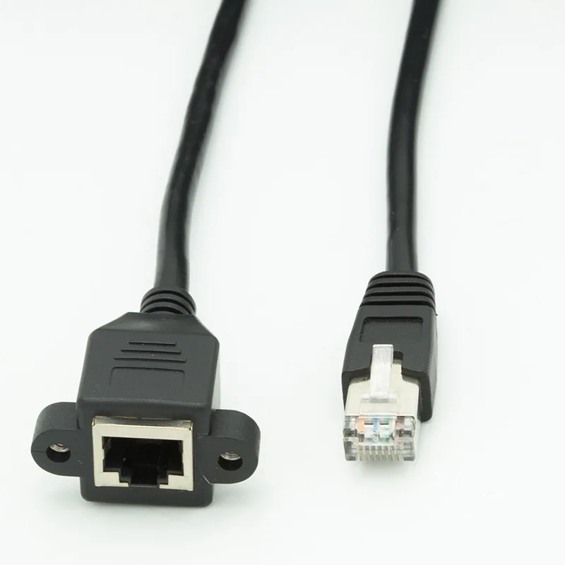 Сетевой Удлинительный кабель RJ45 штекер к гнезду винт Панель Крепление Ethernet LAN для