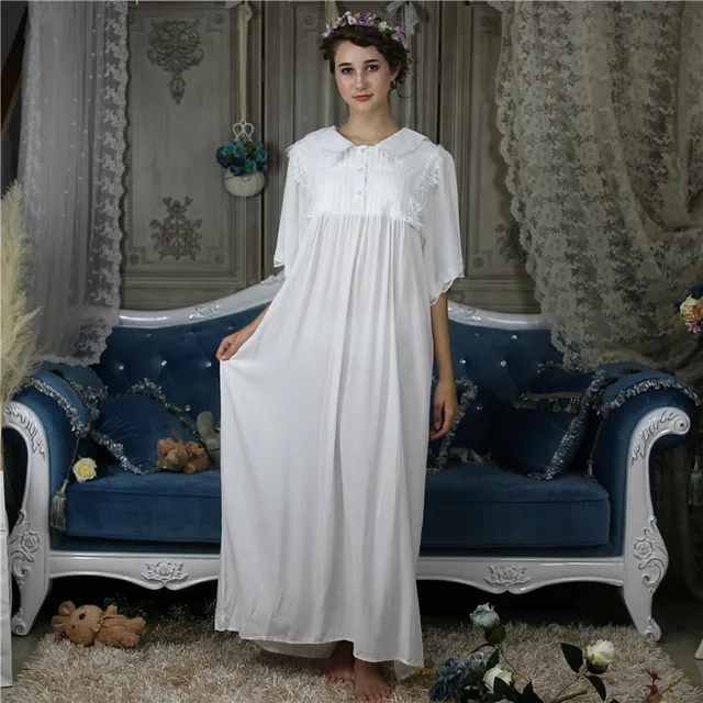 Victorian Long Nightgown Medieval Nightdress Sleepwear Robe Plus Size