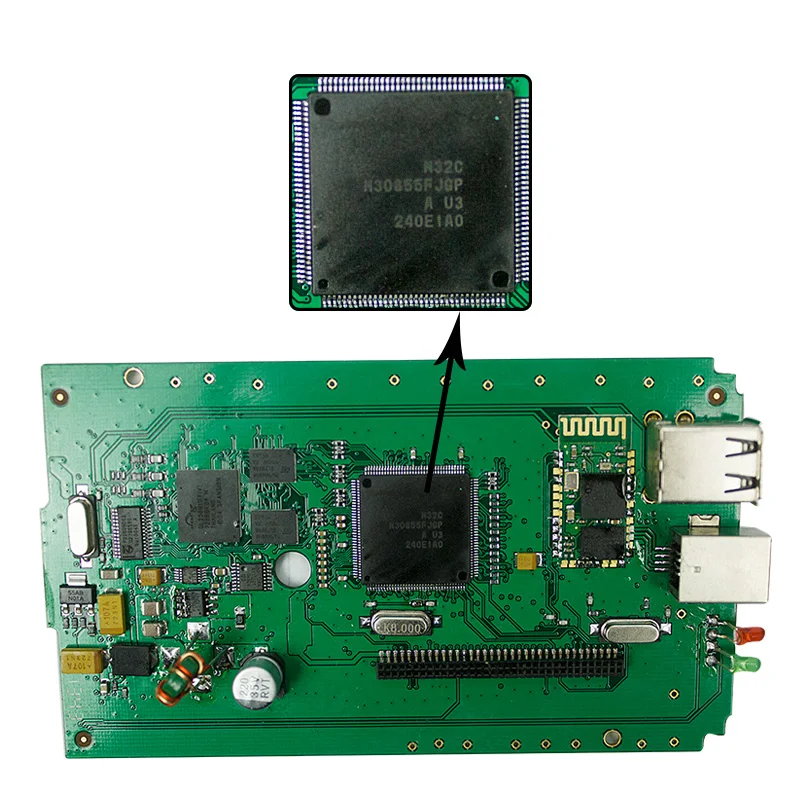 Лучшее качество CYPRESS AN2131QC полный чип может закрепить V187 сканер+ Reprog V151 OBDII OBD2 авто диагностический интерфейс золотистая печатная плата