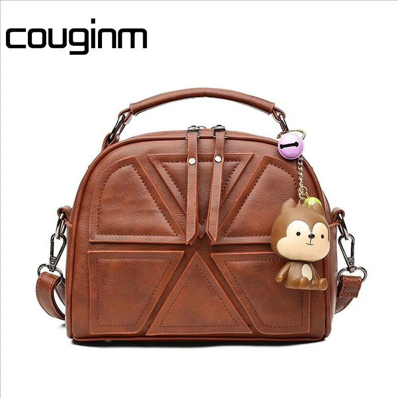 

COUGINMFashion Women Messenger Bags Famous Brand Vintage Retro Women Crossbody Bag Small PU Leather Handbags For Women Splicing