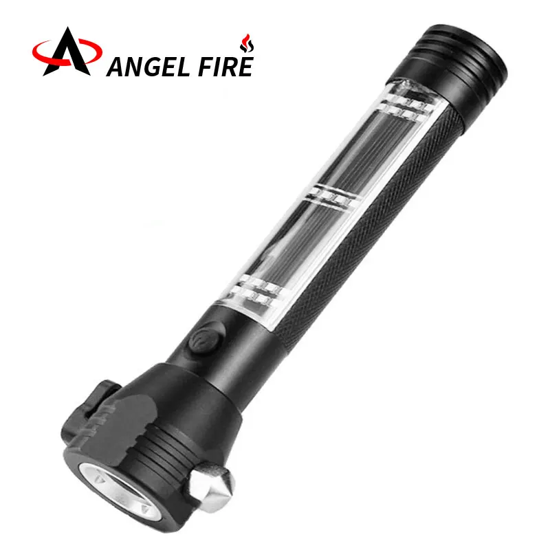 

LED Solar Multi-function Flashlight 9-in-1 Multi-function Hammer Safety Lamp Flashlight Mobile Magnet Emergency Lamp Lifesaving