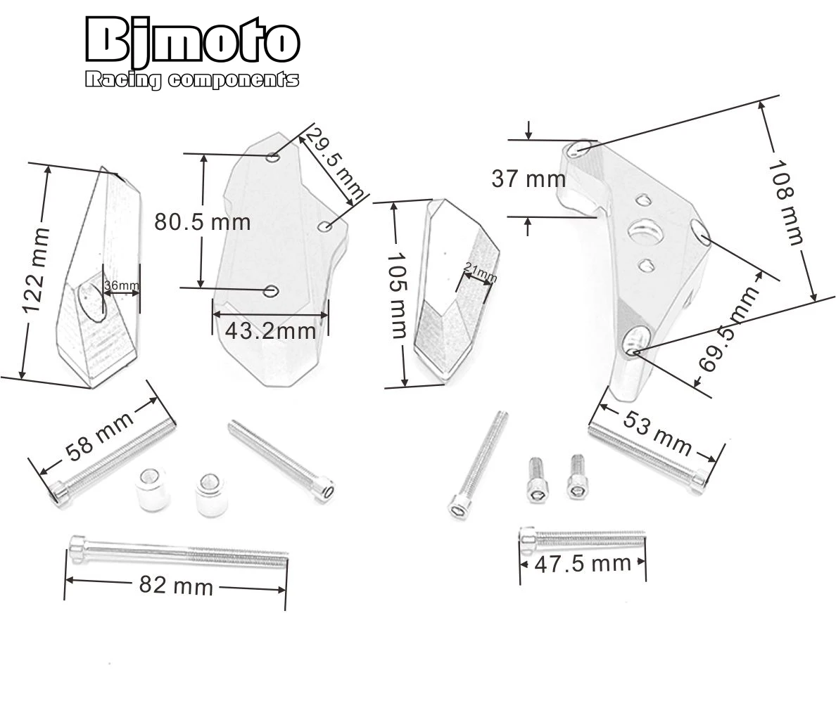 Bjmoto MT25 MT03 корпус двигателя с ЧПУ крышка статора защита слайдера для Yamaha YZF R3 2015 2020