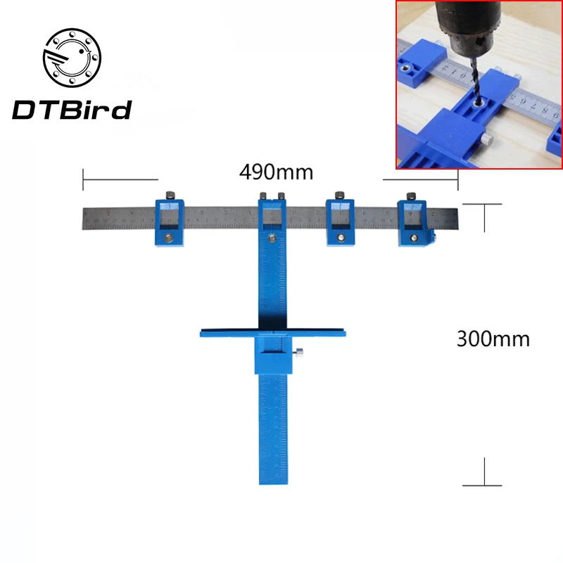 

Detachable Hole Punch Locator Jig Tool Drill Guide Sleeve for Drawer Cabinet Hardware Dowel Wood Drilling Hole Punching Ruler