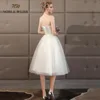 wedding dress 2022 sweetheart tulle beach wedding dress simple short wedding dress a-line bare back bridal dress ► Photo 2/6