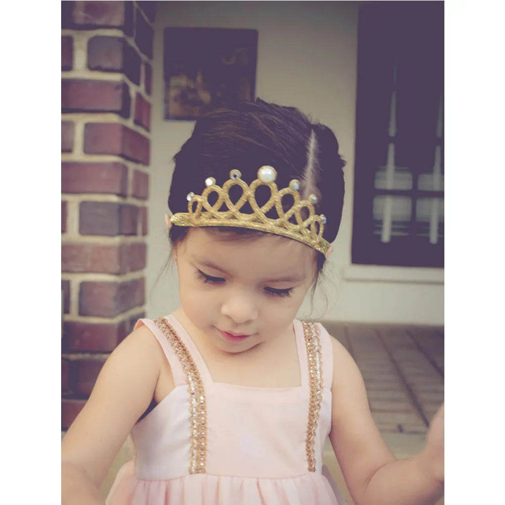 2 Piece/Set Baby Girls Headband Kids Sweet Princess Crown Hollow Headbands Infant Hair