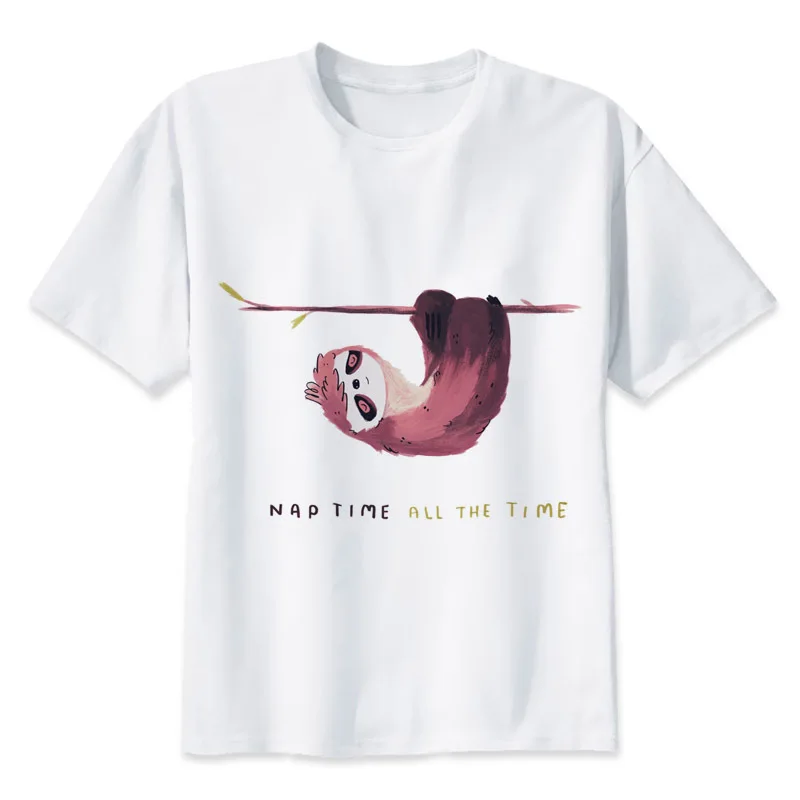 

Sloth T shirt men t shirt fashion t-shirt O Neck white TShirts For man Top Tees MR1563
