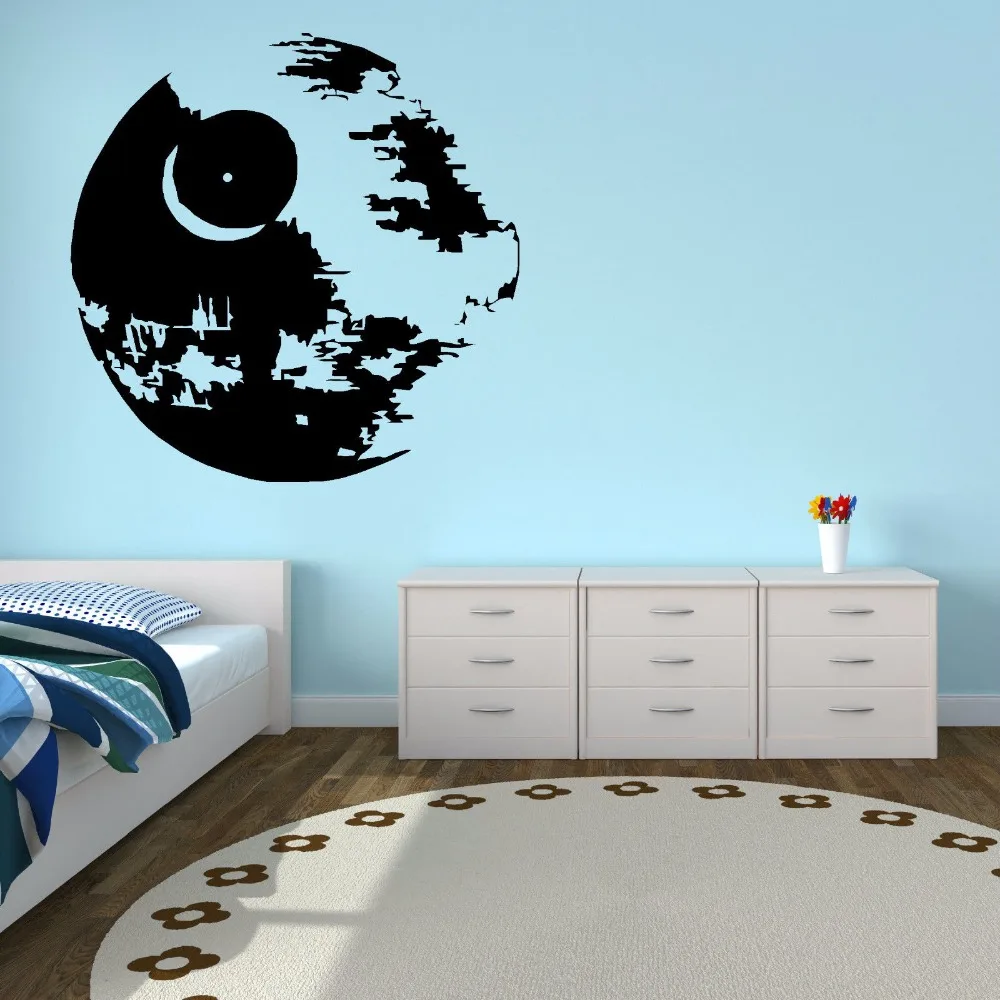 

Star Wars Vinyl Wall Sticker Kids Boys Room Poster Wall Art Mural Home Decoration Removable Death Star Vinyl Wall Decal AY656
