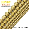 JHNBY – perles rondes en hématite, couleur Matte, 2/3/4/6/8/10mm, placage de pierre naturelle, perles en vrac, fabrication de bracelets, accessoires de bricolage ► Photo 2/6