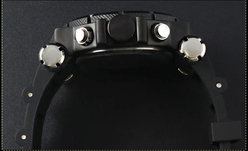EPOZZ Мужские кварцевые часы с большим циферблатом, военные спортивные мужские часы в стиле панк, светодиодный дисплей, резиновый ремешок, Relogio Masculino, водонепроницаемые