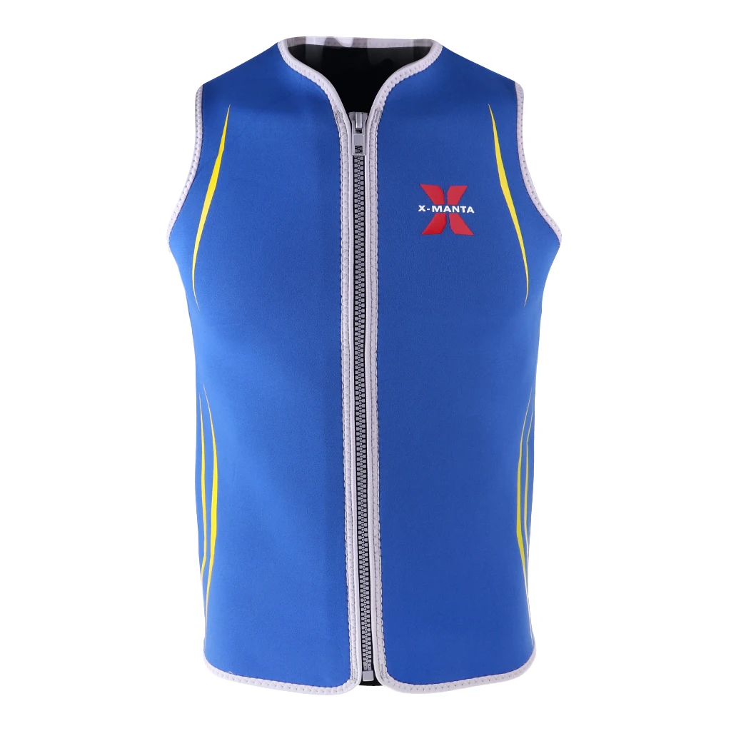 Premium 3mm Men's Wetsuits Neoprene Sleeveless Front Zipper Vest Jacket Top for Scuba Diving Surfing Swimming Snorkeling Suit