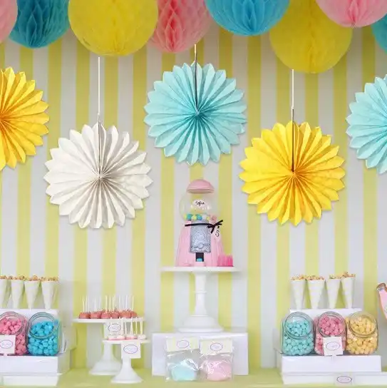 12 Pack Mix Hanging Paper Flowers Party Fan Tissue Paper Fan Festival Party Wedding Home Birthday Decor Fan-Multicolor 12 Pack Mix Hanging Paper Flowers Party Fan Tissue Paper Fan Festival Party Wedding Home Birthday Decor Fan-Multicolor