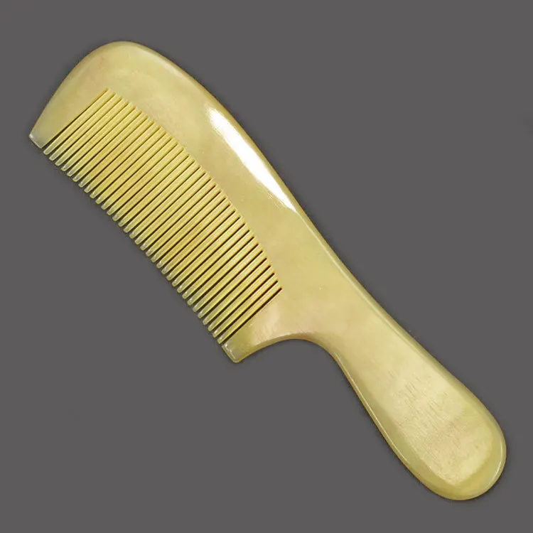 

1PC Natural Horn Comb Color Transparent Tooth Massage anti-static Hair Comb G0425