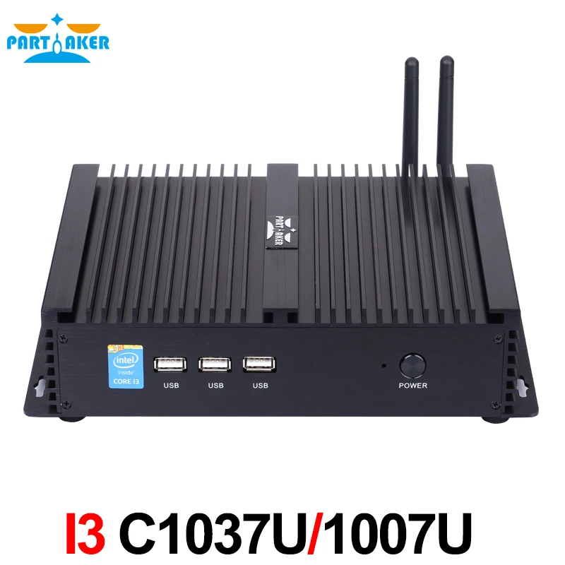  Partaker I3 Mini Computer Fanless Mini PC Windows 10 Core C1037U or C1007U 2*COM industrial PC Rugg