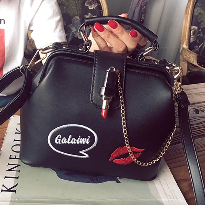 Women Handbag Leather Women Shoulder Bag Small Doctor Crossbody Handbag Embroideried Lipstick Chain Designer Casual Women Bags Women Handbag Leather Women Shoulder Bag Small Doctor Crossbody Handbag Embroideried Lipstick Chain Designer Casual Women Bags