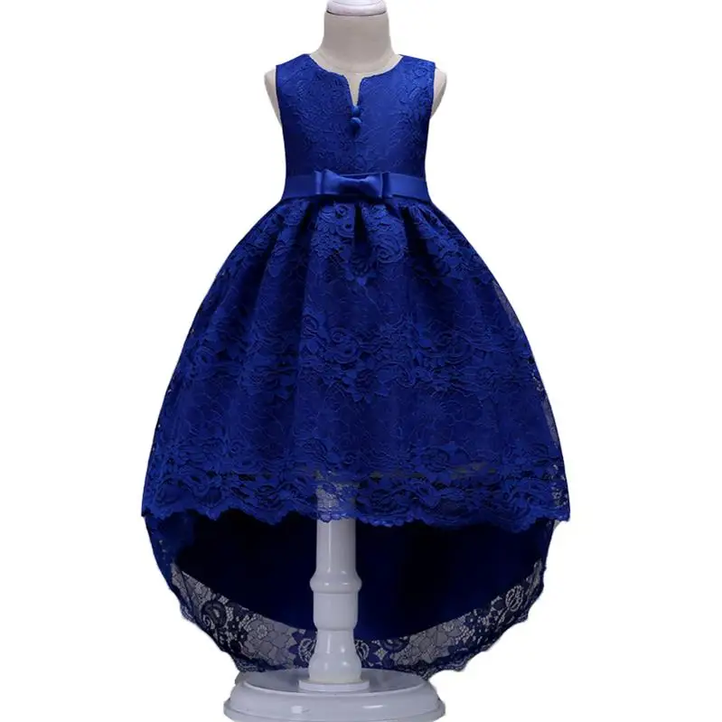 Dark blue Летнее платье для девочек Детские платья для девочек нарядное платье принцессы русалки вечерние платье для свадьбы выпускного 10 12 лет - Цвет: Dark blue