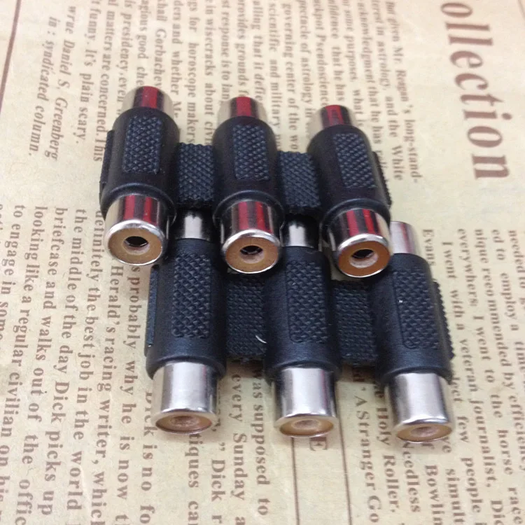 

20 pcs 3 Way RCA Female Jack to 3 RCA Female Jack Connector AV Coupler Cable Ada