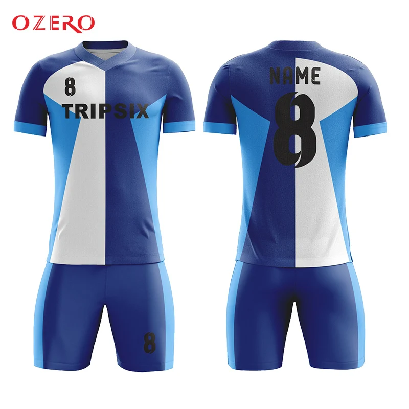 blue and white soccer jersey