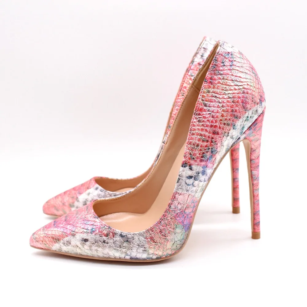 

2019 Fashion free shipping Women pink python snake leather Poined Toe Stiletto high heel pump HIGH-HEELED SHOES Wedding Shoe