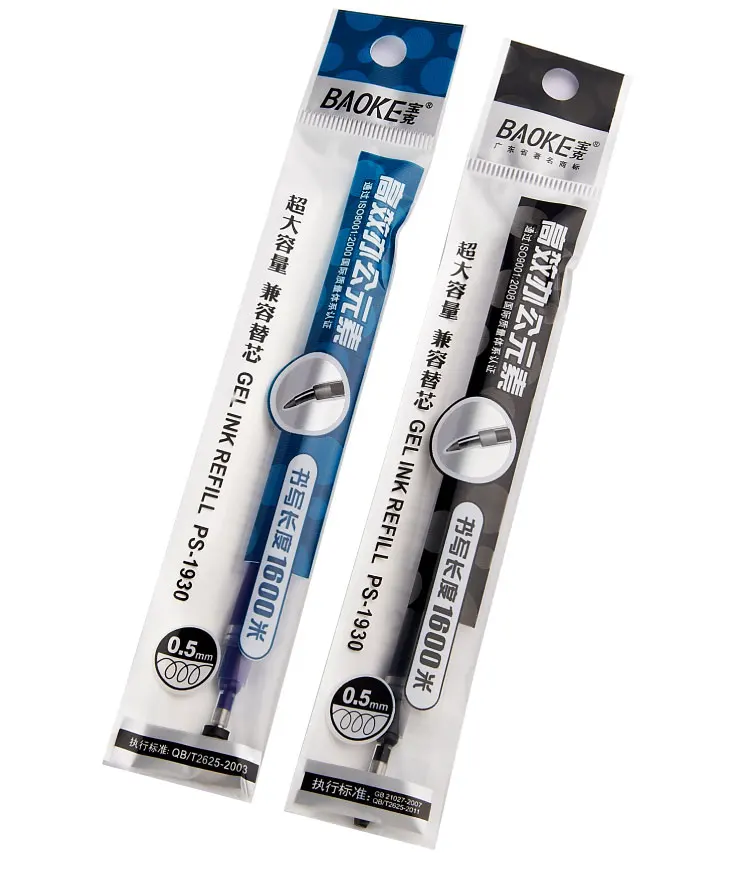 

Baoke Gel Ink Pen Refill 0.5 mm 0.7 mm 1.0 mm 3 pieces Big Capacity Ink Cartridge