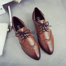 Brogue Oxford Shoes Women Flats New Spring 2016 Fashion Women Flat Shoes