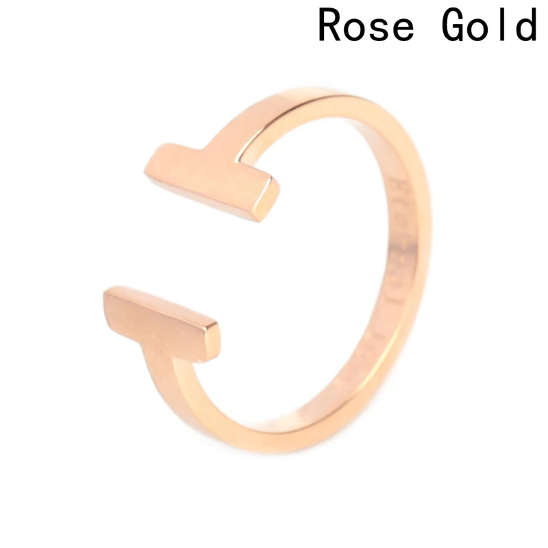 

for women Jewelry Titanium steel 2018 New Infinity opening Cool ring color Gold rings Double T brand jewelry