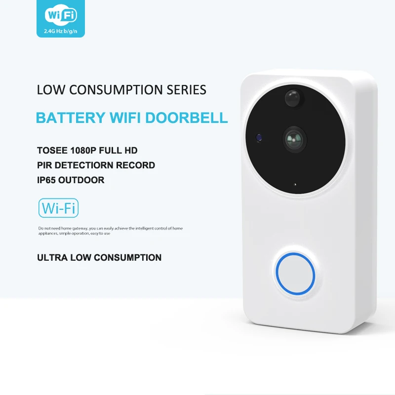 TOSEE WiFi смарт видео дверной звонок пульт дистанционного управления 1080P FULL HD