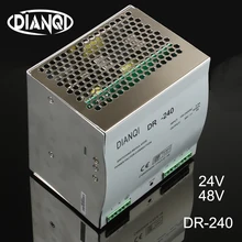 DIANQI din-рейка один выход блок питания DR-240w 24 В 48 В ac dc преобразователь для светодиодной ленты DR-240-24 DR-240-48 высокого качества