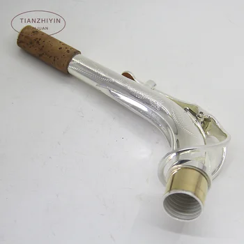 新アルトサックスネックニッケルメッキ彫刻デザインサックスアクセサリー