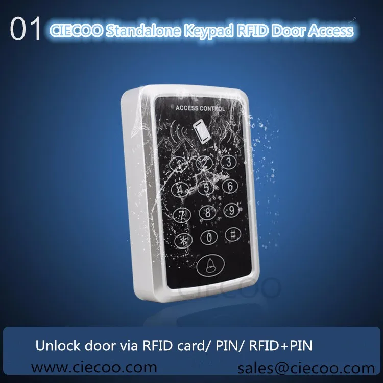 1000 пользователей RFID Card Reader 125 кГц двери контроллер доступа для одной двери с дверной звонок