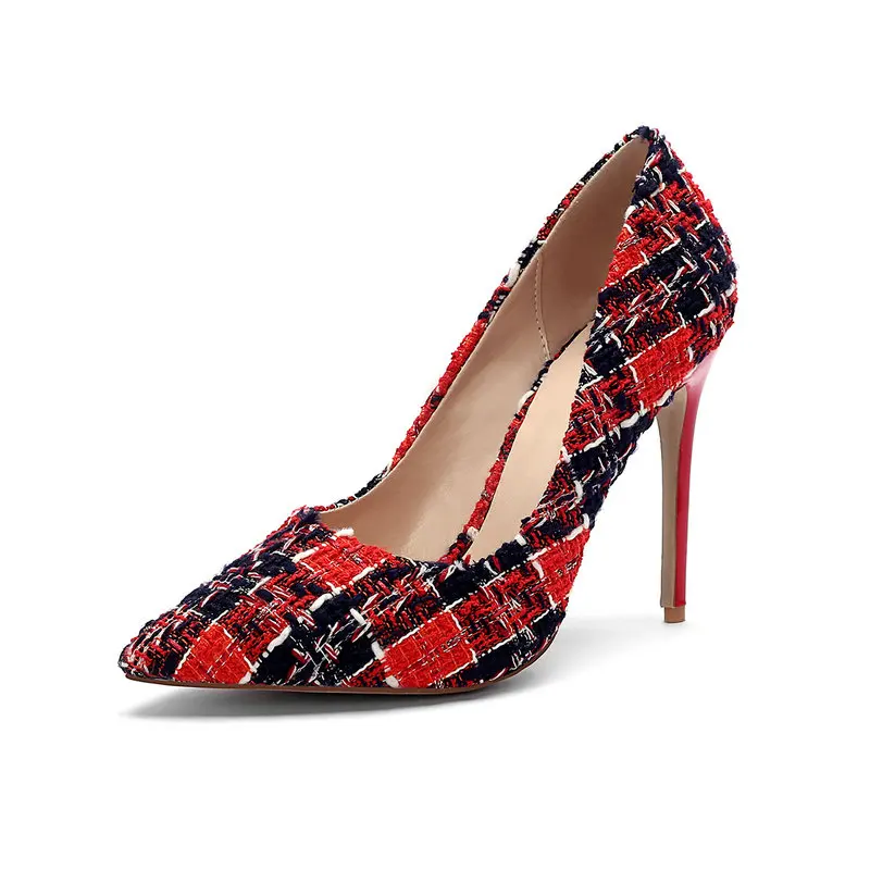 

Salu Women Pumps Fashion Women Shoes All Match Pointed Toe Slip on Thin High Heel Ladies Pumps Size 34-45