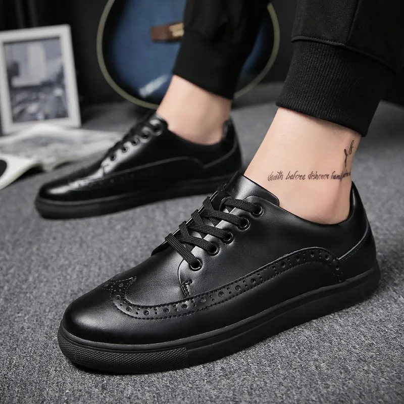 Hombre Sneakers Para Chaussures Respirant Plus Casual En Taille Qualité 38 Véritable blanc Confortable 48 Haute Noir Cuir Zapatos Hommes w71PHq0I