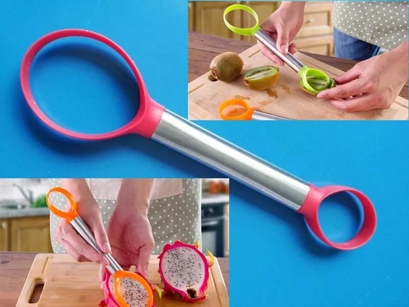 Twoend Stainless Steel Melon Scoop,fruit Slicer,fruit Peeler,melon