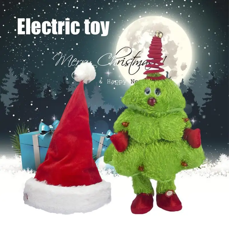 Brinquedo de Natal Árvore de Natal sem Bateria Elétrico Cantando Dança Movendo Chapéu Crianças Brinquedo Presente