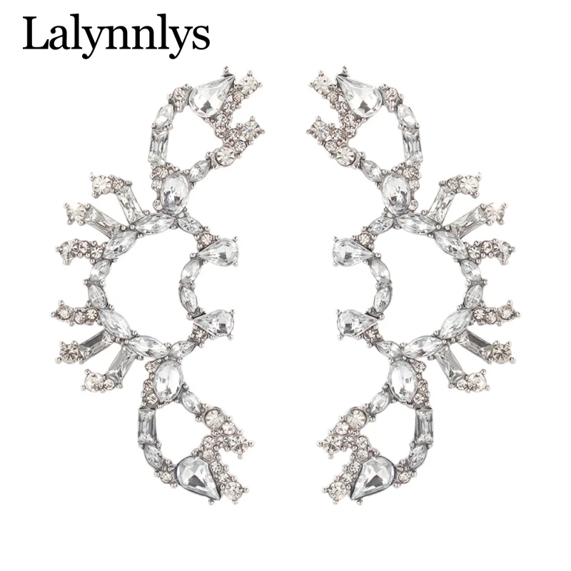 Lalynnlys, новая мода, серьги в виде рыбы, фламинго, висячие серьги, птицы, краб, стразы, серьги-капли для женщин, девушек, подарочные украшения для ушей E60531