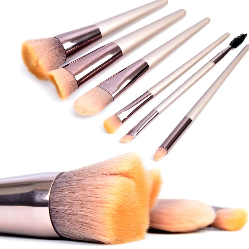

LCJ 6 pcs/set Professional Makeup Brushes Set Powder Foundation Eye Shadow Beauty Face Blusher Cosmetic Brush Blending Tools