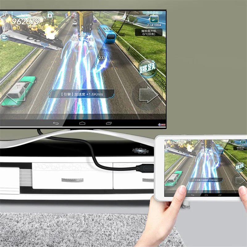 SAMZHE Micro HDMI к Мужской мужскому Удлинительный кабель для телефона Ipad подключение с