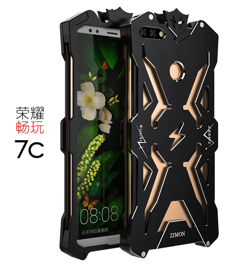 Чехол Zimon для Huawei Honor 7C Play мобильный телефон металлический бампер ударопрочный