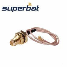 Superbat IPX/u. fl Для RP-SMA гнездо уплотнительное кольцо косичка 50 Ом кабель RG178 15 см для Wi-Fi