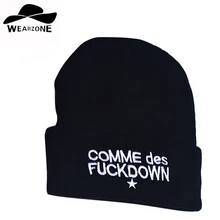 GD же пункт зимние женские мужские шапочки бини женские хип-хоп вязаные головные уборы Bonnets COMME Des FUCKDOW буквы вышивка