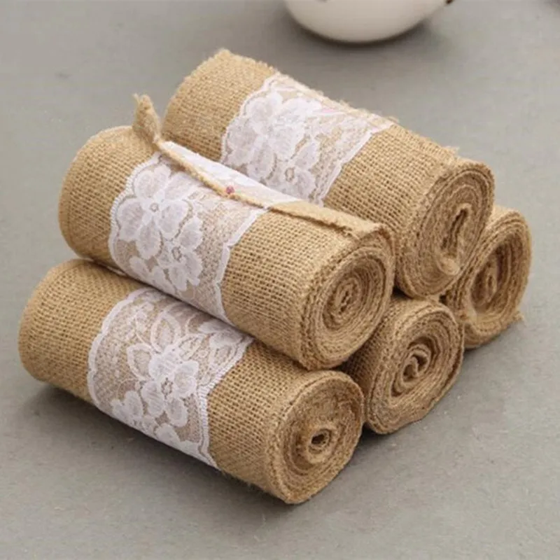 245cm* 15cm Burlap Hessian Ribbon with Lace Sashes for Wedding Craft Party Decoration , AA7896 245cm* 15cm Burlap Hessian Ribbon with Lace Sashes for Wedding Craft Party Decoration , AA7896