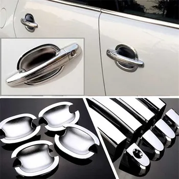 

Non-Rusty Chrome Door Handle Bowl Cover Cup Overlay Trim For Peugeot 3008