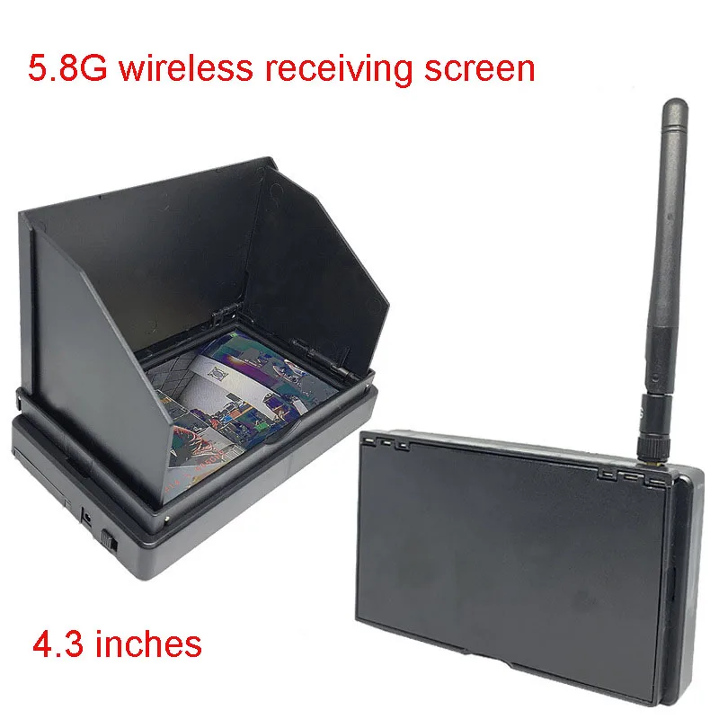 

FPV 5.8G Image Transmission Receiving Display 48CH 480x22 Pixels 4.3'' HD Snow Screen Video Wireless Indicator f Plant UAV Drone