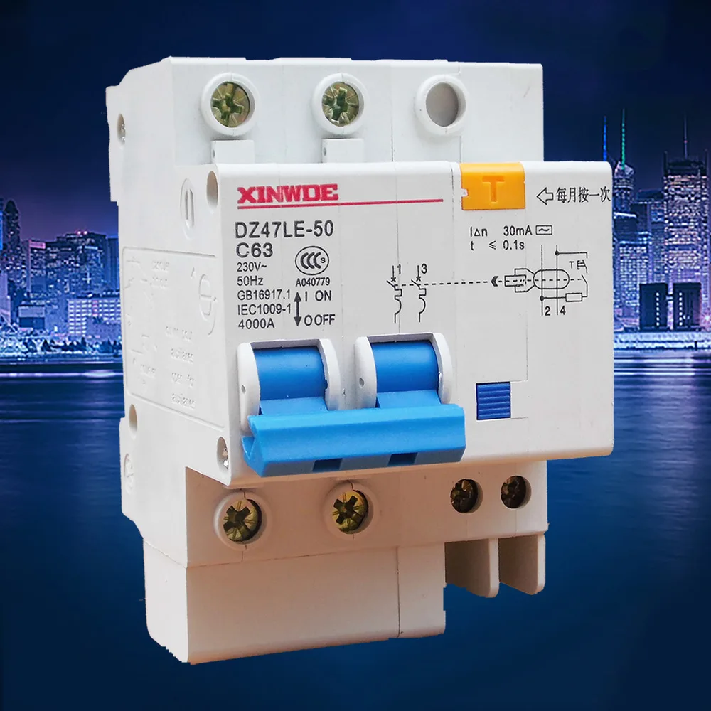 

Air Switch with Leakage DZ47LE-63 2P C45 Household Leakage Protection Circuit Breaker 6A/10A/16A/20A/25A/32A/40A/50A/63A