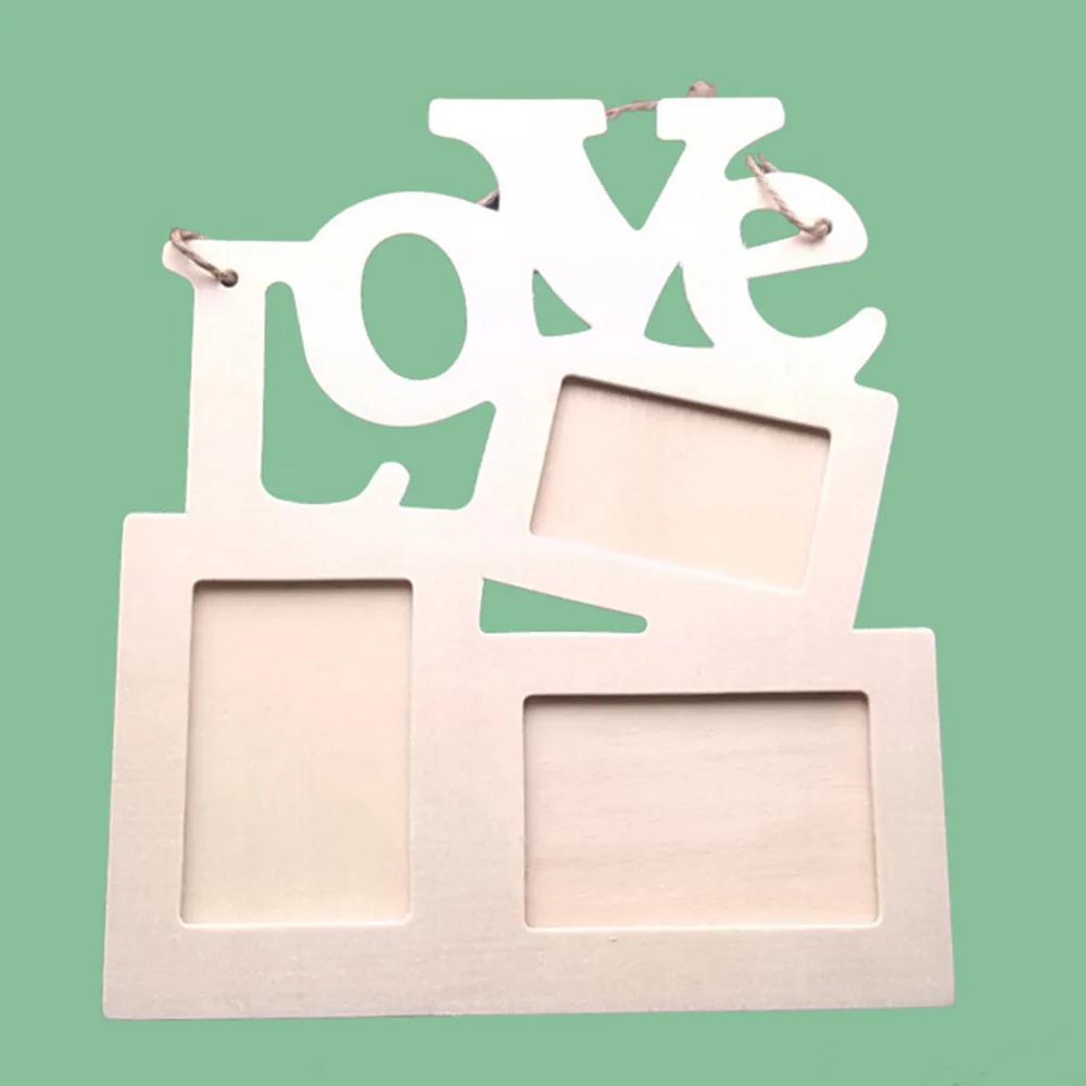 

Hot Sale DIY Wall Photo Picture Frame Modern Wooden Two Models LOVE Photo Frame 3 Photos Window Home Decoration Art