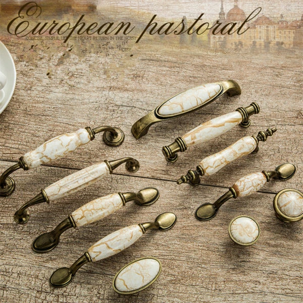 Retro Furniture Knobs Marble Ceramic Cupboards Cabinet Door Handles Drawer Pulls Retro Furniture Knobs Marble Ceramic Cupboards Cabinet Door Handles Drawer Pulls