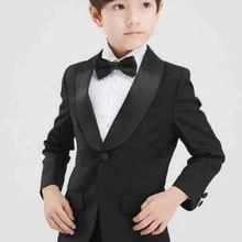 Шаль лацкан детский свадьбы строгий костюм; для жениха смокинги с цветочным принтом для маленьких мальчиков, Детский комплект из 2 предметов