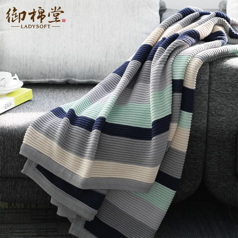Cotton knitted blanket single summer towel blanket sierran blanket plus