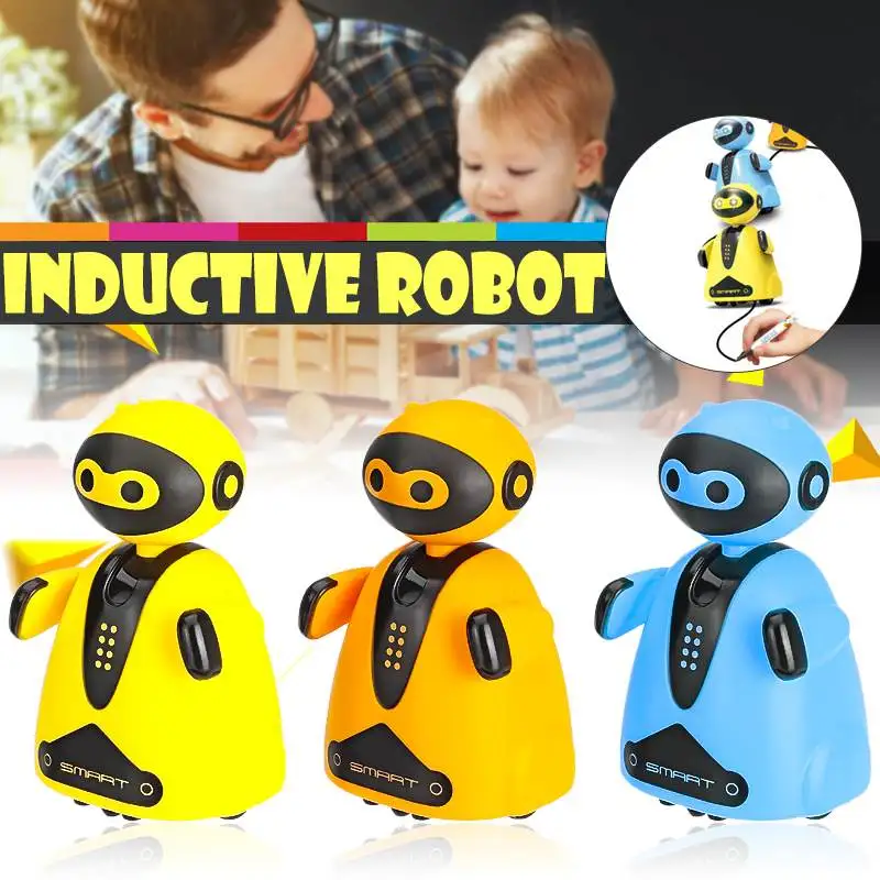 

Electric Robot Intelligent Inductive Robot Developmental Mini Toys with Optical sensor for Kids Smart Cute Toy Pen Draw Lines